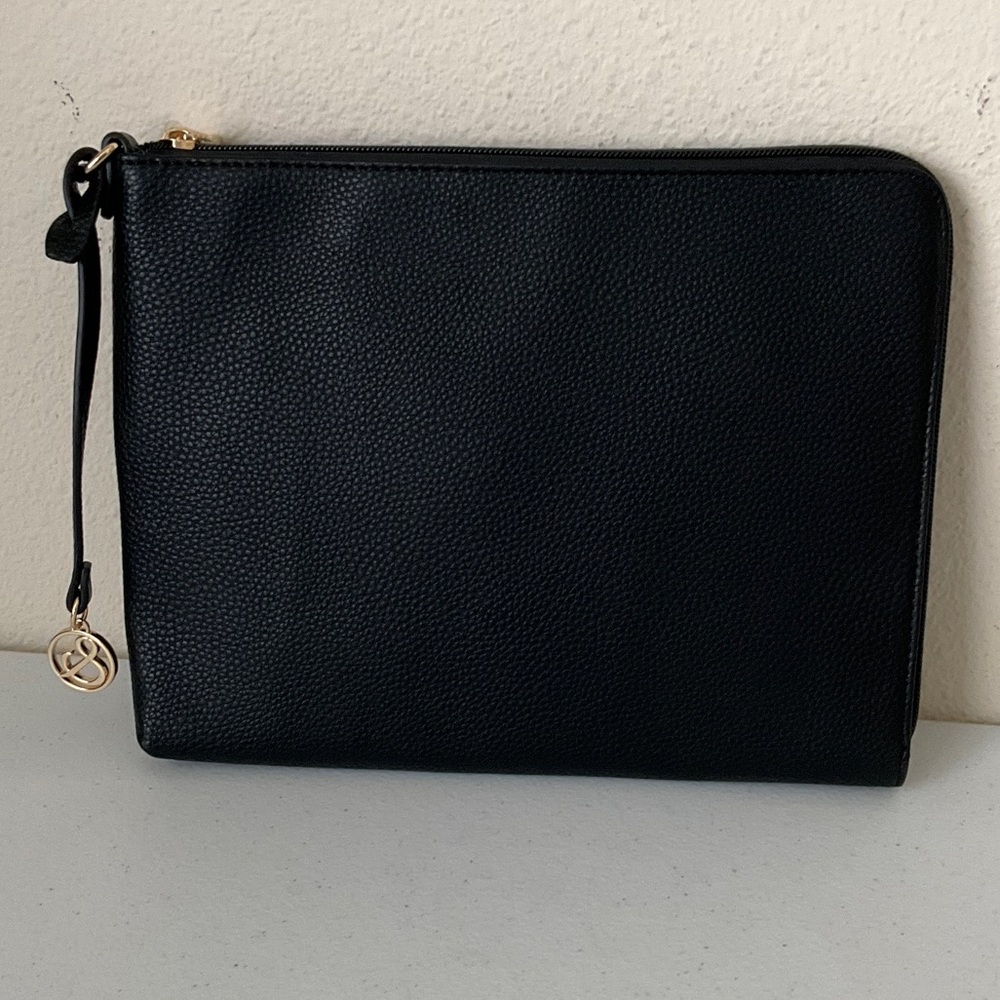Mary & Martha Black Clutch with Gold Accent (NWOT)